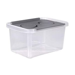 Container Storage Box with Hinged Interlocking Lid